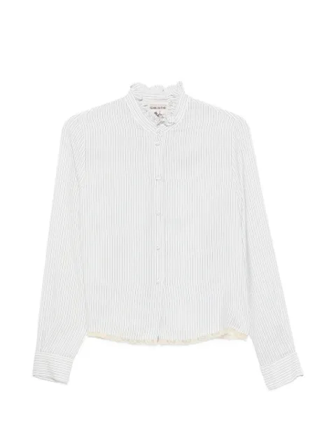 Semicouture pinstripe ruffled shirt White Y6WU50