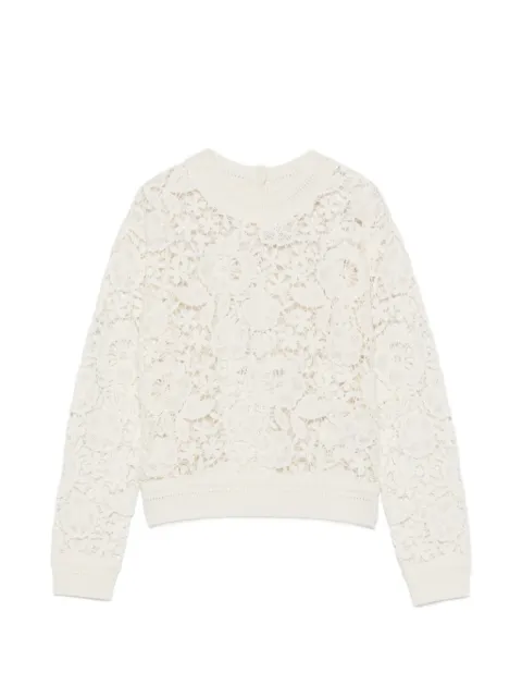 ERMANNO FIRENZE floral-lace sweater Neutrals D49EM051E58