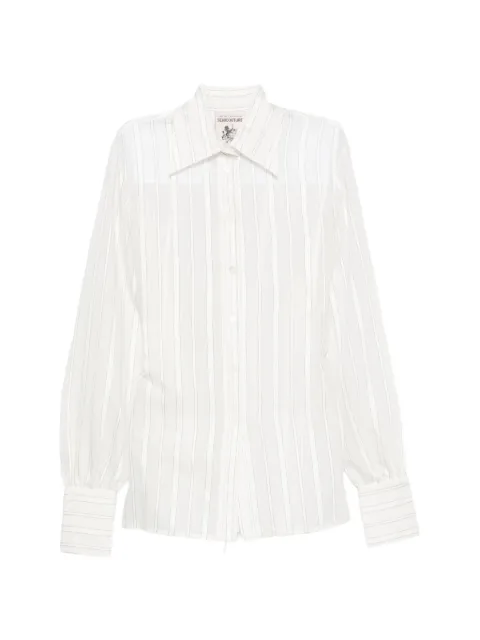 Semicouture striped tie-back shirt White Y6WN34EILEEN