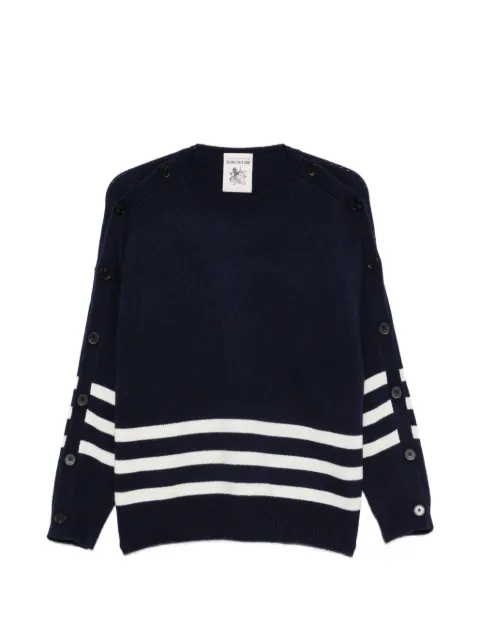 Semicouture button-detail striped sweater Blue Y6WH51
