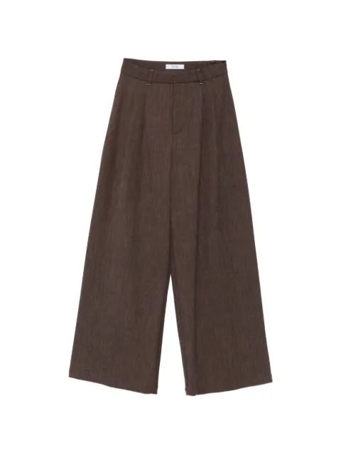 Eleh pleated wide-leg trousers Brown EFW260013