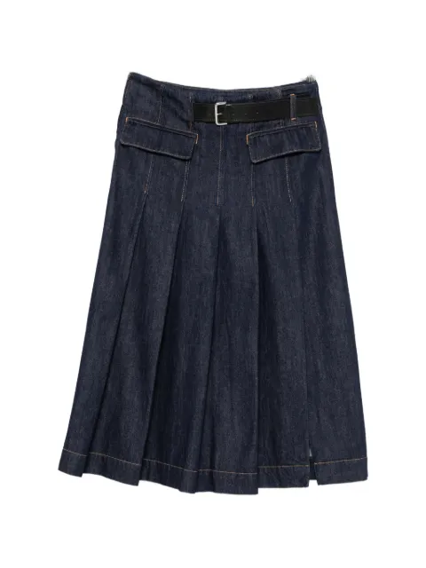 Semicouture Carla belted midi skirt Blue Y6WY29CARLAJNS14