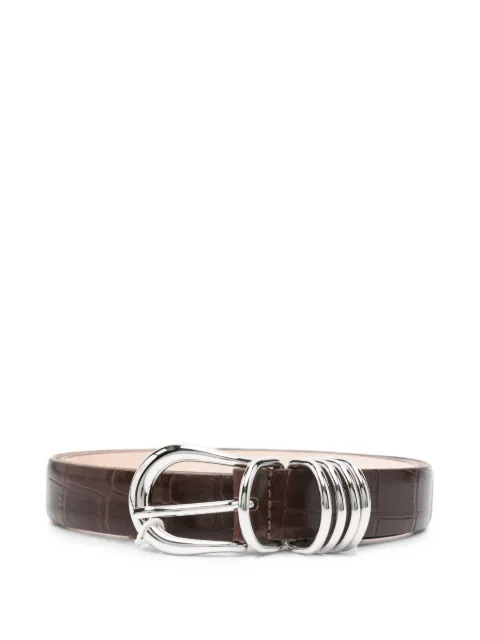 Déhanche Hollyhock alligator-embossed leather belt Brown HOLLYALL