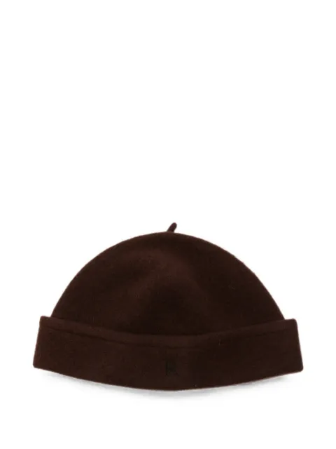 RANRA logo-embroidered felt beanie hat Brown AMFW26HA01526C701