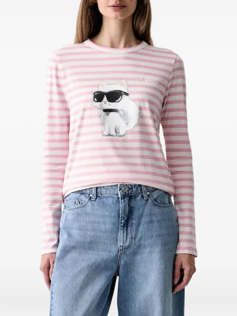 Karl Lagerfeld Ikon Aquarelle long-sleeve T-shirt Pink B3W17043