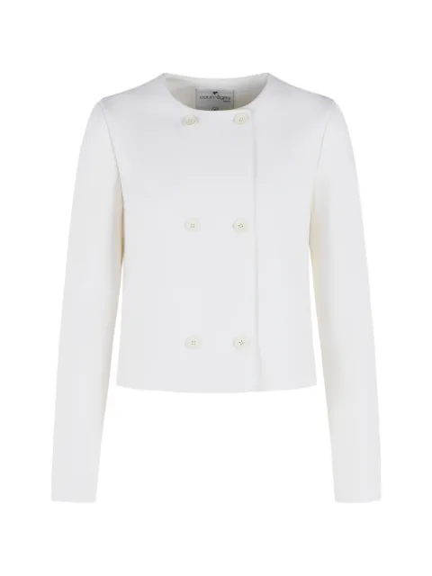Courrèges double-breasted ribbed-panel jacket White 326CVE163PL0170