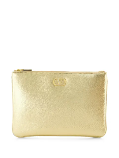 Valentino Garavani VLogo Signature crystal-embellished clutch bag Gold WP0AK4CHL