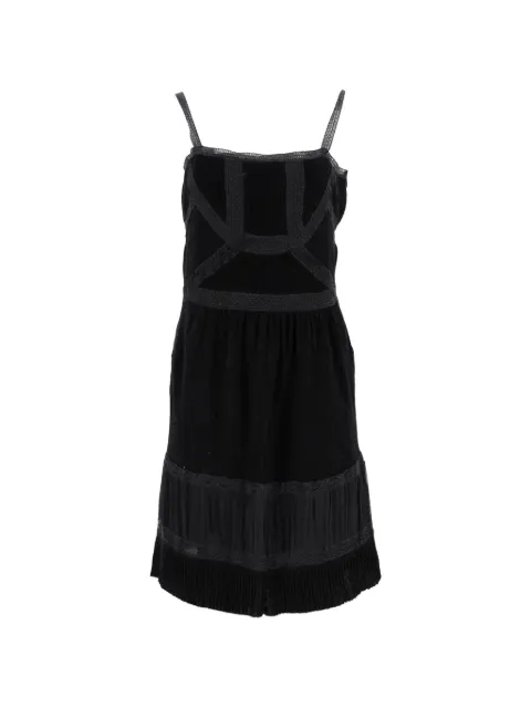 Moschino Pre-Owned lace-trimmed sleeveless dress Black TONPUGBCL340671W