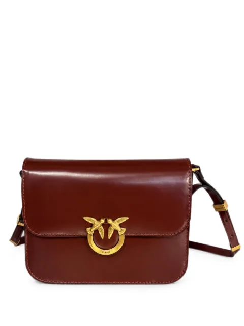PINKO Love Birds leather crossbody bag Brown 106968A1EN