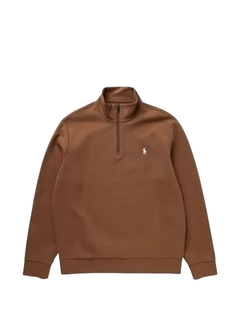 Polo Ralph Lauren logo-embroidered quarter-zip sweater Brown 710P06234510