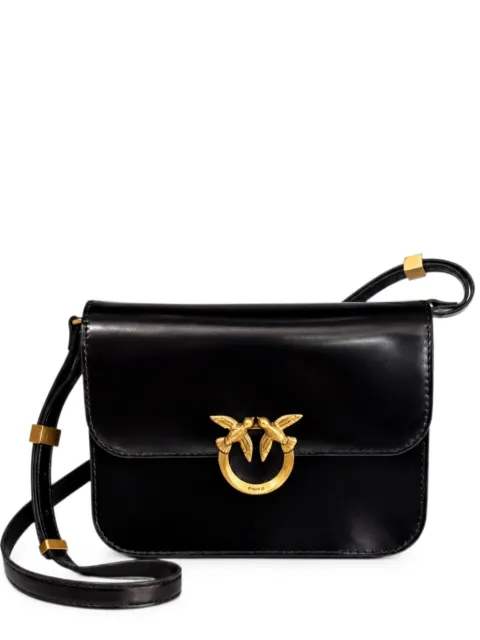 PINKO Love Birds leather crossbody bag Black 106968A1EN
