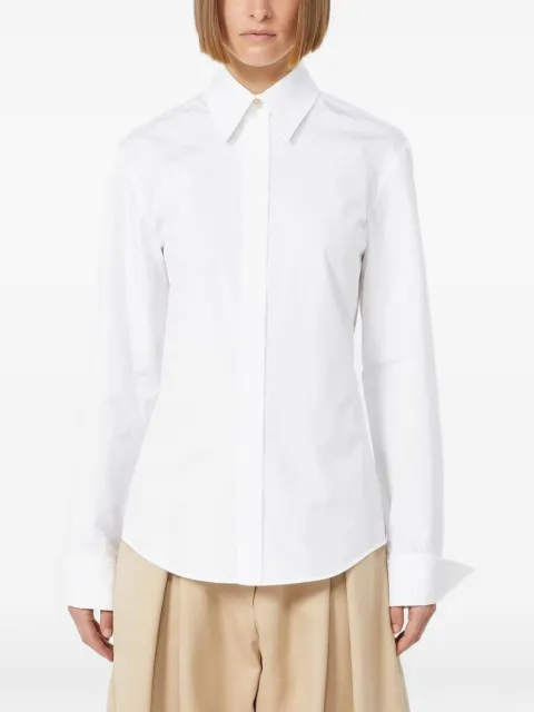 Sportmax pointed-collar long-sleeve shirt White 2622196011