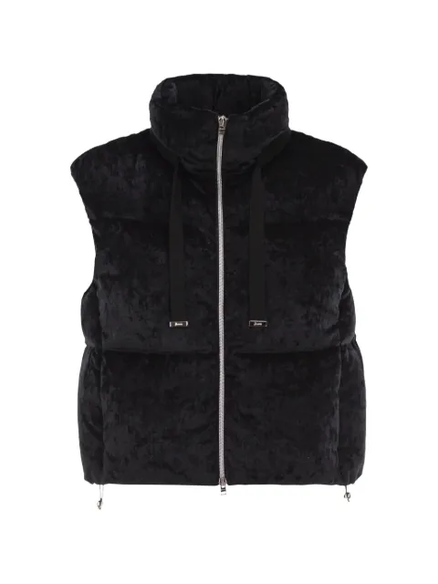 Herno velvet-effect padded gilet Black PI00185DR12904