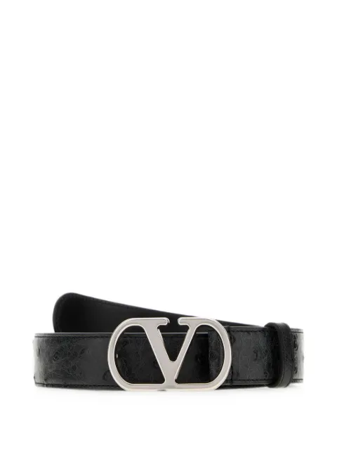 Valentino Garavani VLogo Signature leather belt Black YT0SM3UHN