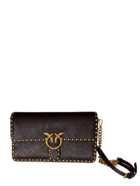 PINKO Love One stud-embellished crossbody bag Brown 107664A2JG