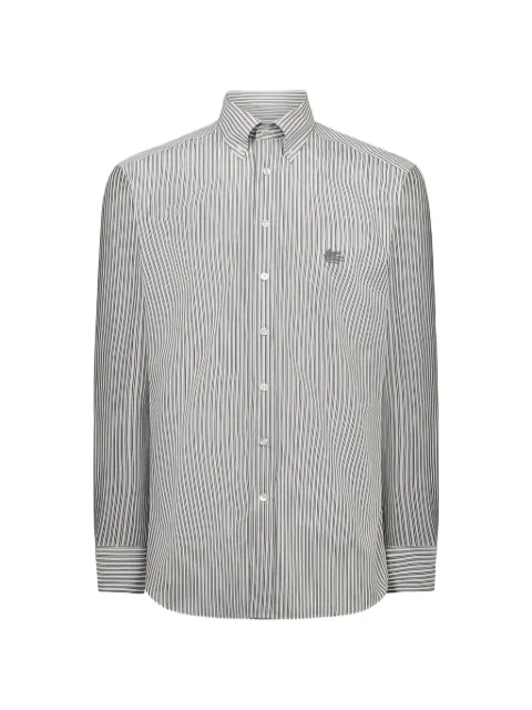 ETRO striped embroidered-logo shirt White MRIB000499TR51BS9883