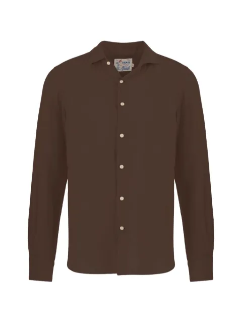 MC2 Saint Barth Pamplona button-up curved-hem shirt Brown PAMP001