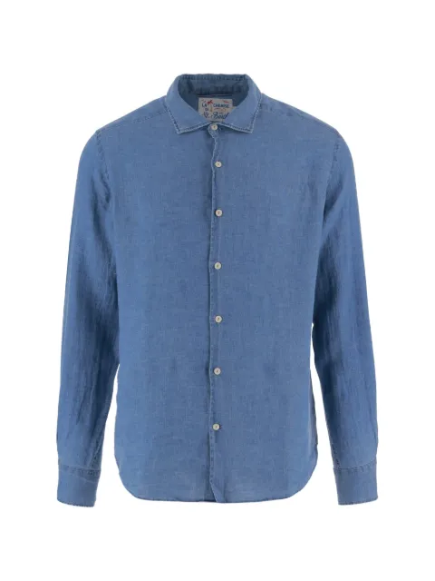 MC2 Saint Barth Pamplona long-sleeve linen shirt Blue PAMP001