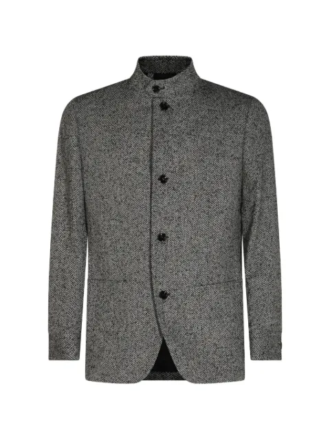 Lardini herringbone-pattern wool-blend jacket Grey AC5842ACIF67532130NE