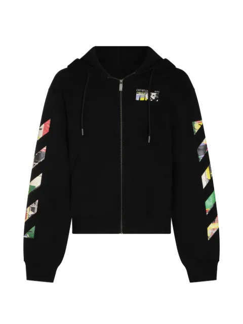 Off-White Arrows Diag-stripe hoodie Black OMBE02EF26FLE00