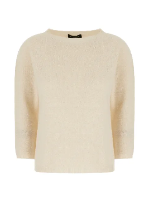 Fabiana Filippi boat-neck three-quarter-sleeve sweater Neutrals MAD216F398M333