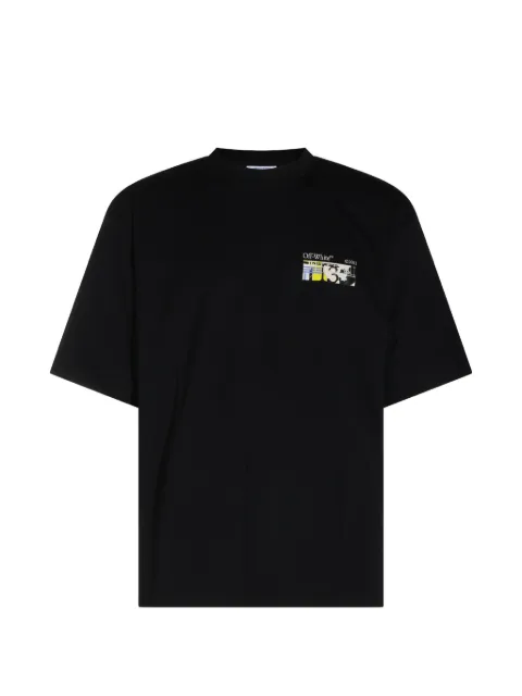 Off-White Arrows-print cotton T-shirt Black OMAA120F26JER00