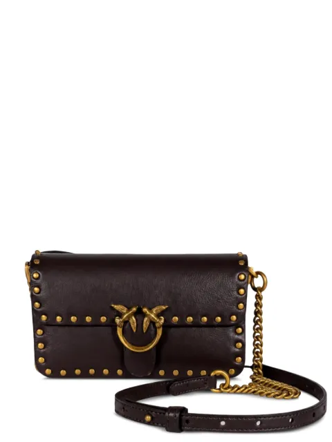 PINKO Love One studded cross body bag Brown 107345A2JGM