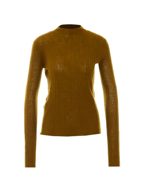 PINKO ribbed-knit long-sleeve sweater Yellow 107834A2Z6