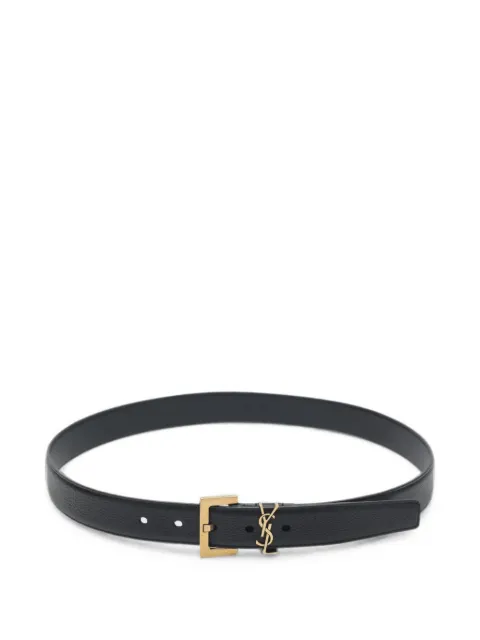Saint Laurent Cassandre logo leather belt Black 634440DTI0W