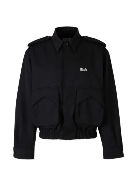 RHUDE logo-embroidered wool jacket Black RHPF26JA01209