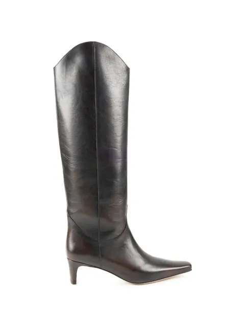 STAUD Western Wally pointed-toe knee-high boots Brown F26P1025DS