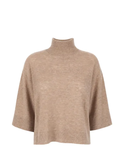 Fabiana Filippi sequin-embellished roll-neck sweater Brown MAD216F397D722