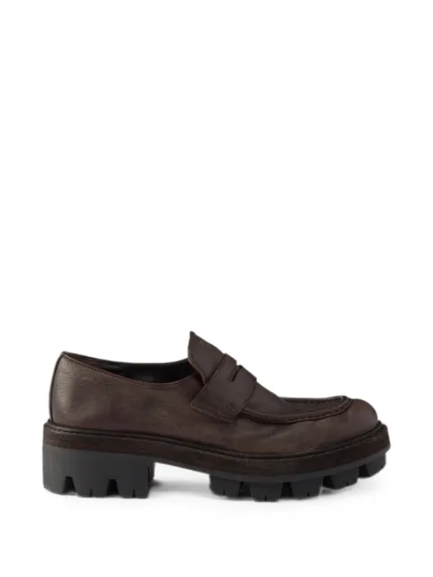 Prada leather loafers Brown 1D696OF055Y9S