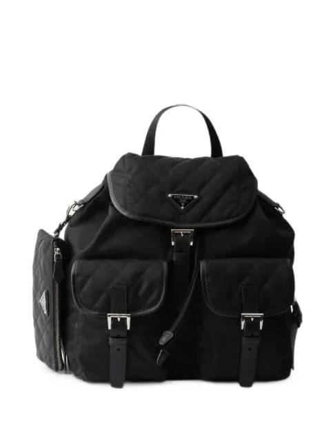 Prada medium quilted Re-Nylon backpack with Saffiano leather trim Black 1BZ811VOTN2ZSI