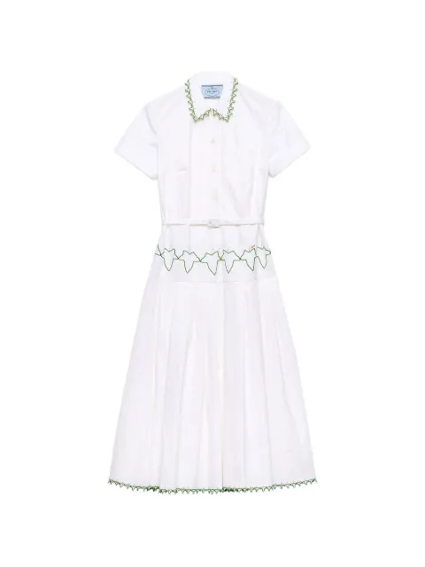 Prada embroidered old reps cloth dress White P3S94RSOOO198J