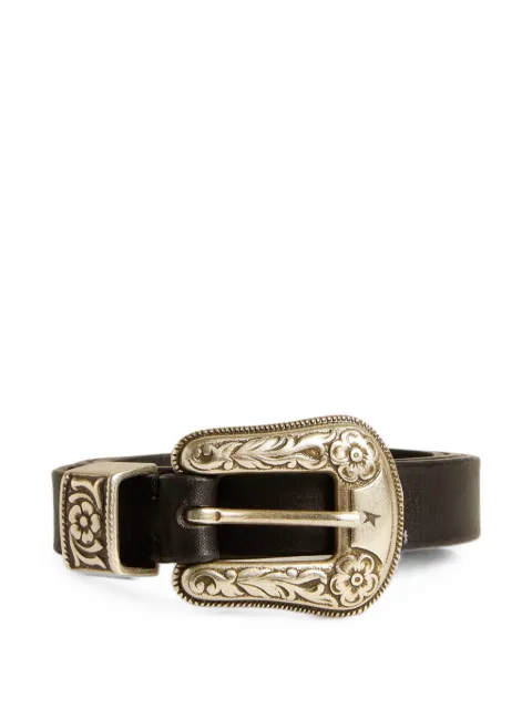 Golden Goose engraved leather belt Black GWA00402A000133