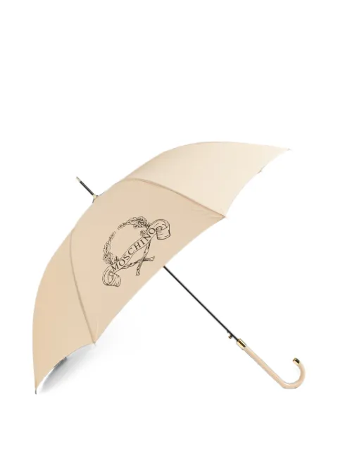 Moschino logo-print umbrella Neutrals 898163AUTOD