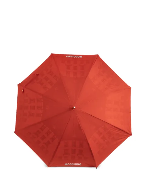 Moschino logo-print curved-handle umbrella Red 9177D63AUTOA