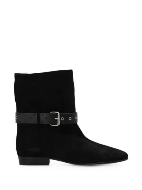ISABEL MARANT Reena eyelet-embellished ankle boots Black BO0295FAD3A07S