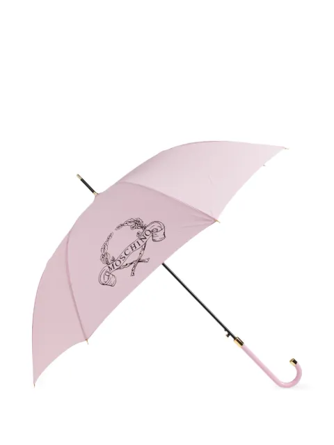 Moschino logo-print curved-handle umbrella Pink 898163AUTON