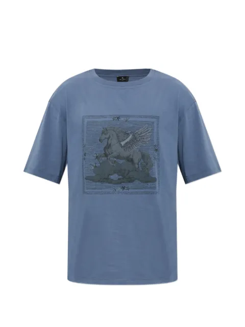 ETRO Pegasus-print T-shirt Blue MRMA0004AK16W