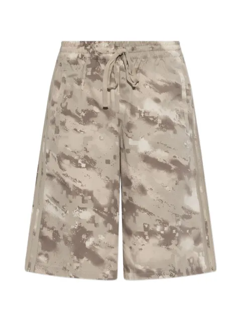 adidas abstract-print logo-embroidered shorts Neutrals KS6748