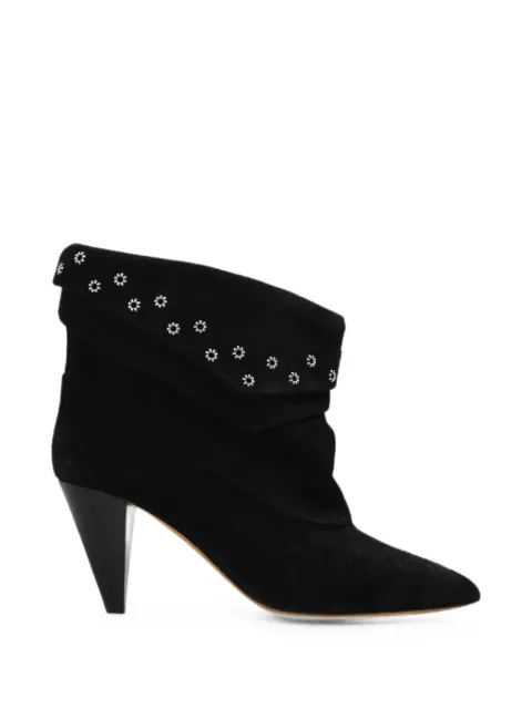 ISABEL MARANT Lyone stud-embellished ankle boots Black BO0278FAD3A02S