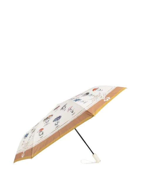 Moschino mushroom-print folding umbrella Neutrals 9124OPENCLOSEI