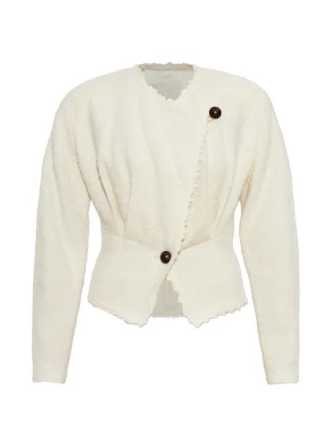 ISABEL MARANT bouclé-texture raw-edge jacket Neutrals VE0710FAD3E05I