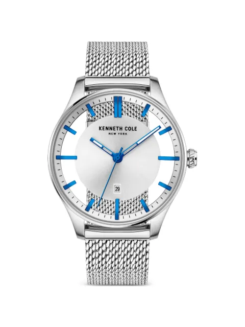 KENNETH COLE mesh-strap 42mm watch Silver KC50919020B