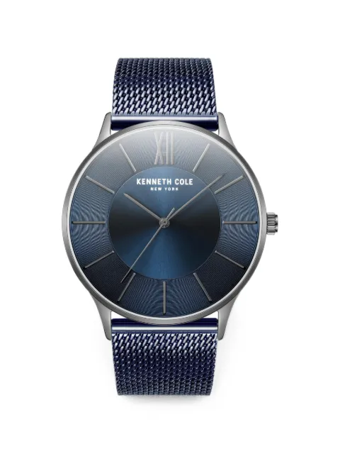KENNETH COLE mesh-strap 42mm watch Blue KCWGG2218201