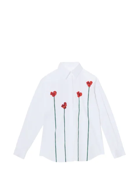 Moschino poppy-print shirt White 02210431