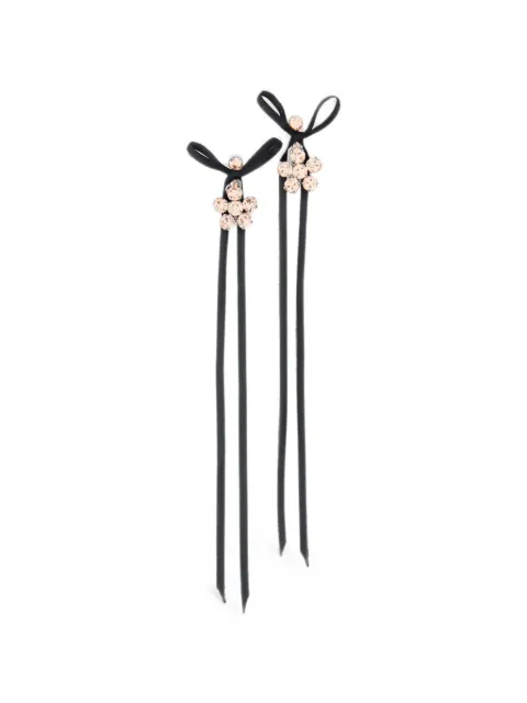 Simone Rocha daisy-motif satin-bow earrings Silver ERG611B0907