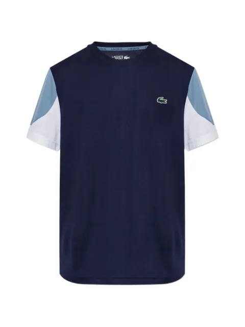 Lacoste logo-patch panelled T-shirt Blue TH6585